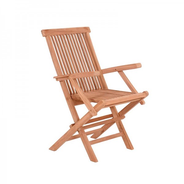 ΑΝΑΔΙΠΛΟΥΜΕΝΗ ΚΑΡΕΚΛΑ ΚΗΠΟΥ ΜΕ ΜΠΡΑΤΣΑ Fylliana Winston ΜΑΣΙΦ ΞΥΛΟ ΤΕΑΚ ΦΥΣΙΚΟ ΧΡΩΜΑ 43x57x89εκ