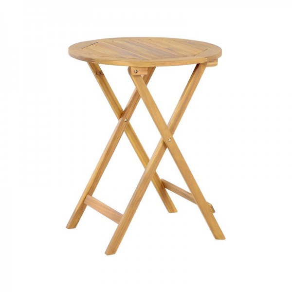 ΑΝΑΔΙΠΛΟΥΜΕΝΟ ΣΤΡΟΓΓΥΛΟ ΤΡΑΠΕΖΙ ΚΗΠΟΥ ΞΥΛΟ ΑΚΑΚΙΑΣ Fylliana MGS-370919-T ΦΥΣΙΚΟ ΧΡΩΜΑ 60x60x75εκ