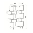 ΒΙΒΛΙΟΘΗΚΗ-ΡΑΦΙΕΡΑ Enola GREY OAK-BLACK 100x35x150εκ