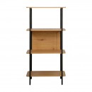ΒΙΒΛΙΟΘΗΚΗ-ΡΑΦΙΕΡΑ ΜΕΤΑΛΛΙΚΗ Fylliana FL2504 BLACK OAK ΧΡΩΜΑ 60x36x122εκ