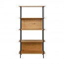 ΒΙΒΛΙΟΘΗΚΗ-ΡΑΦΙΕΡΑ ΜΕΤΑΛΛΙΚΗ Fylliana FL2504 BLACK OAK ΧΡΩΜΑ 60x36x158εκ
