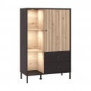 ΒΙΤΡΙΝΑ CORREZE 2K2F POP ΜΑΥΡΟ OAK-ARTISAN OAK 87x40x131εκ