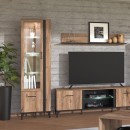 ΒΙΤΡΙΝΑ CORSICA 1K VS1 FLAGSTAFF OAK-ΜΑΥΡΟ 54,5x35x193εκ