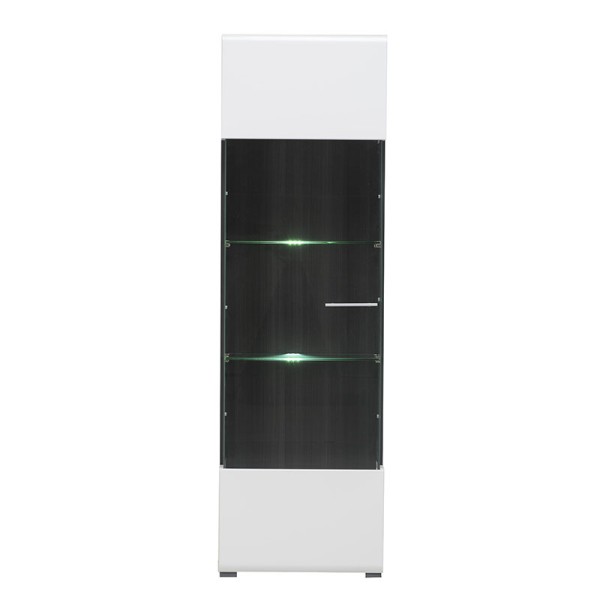 ΒΙΤΡΙΝΑ Enzo 1K VS Λευκό-Black Grey Wood-Λευκή Λάκα 58x35x190εκ f.r.r