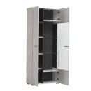 ΒΙΤΡΙΝΑ Enzo 2Κ VS1 Λευκό-Black Grey Wood-Λευκή Λάκ 77.5x35x190εκ f.r.r