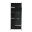 ΒΙΤΡΙΝΑ Enzo 2Κ VS1 Λευκό-Black Grey Wood-Λευκή Λάκ 77.5x35x190εκ f.r.r