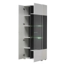 ΒΙΤΡΙΝΑ Enzo 2Κ VS1 Λευκό-Black Grey Wood-Λευκή Λάκ 77.5x35x190εκ f.r.r