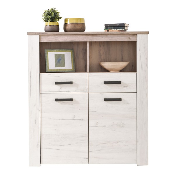 ΒΙΤΡΙΝΑ Kent POP 2F GREY OAK-WHITE OAK 114x36x127εκ knt