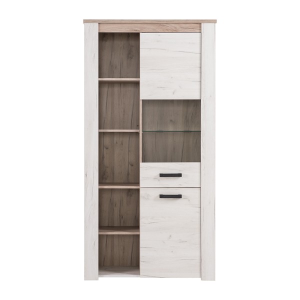 ΒΙΤΡΙΝΑ Kent POP V GREY OAΚ-WHITE OAK 99x36x195εκ knt
