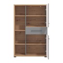 ΒΙΤΡΙΝΑ LISABON POP ARTISAN OAK-ΓΚΡΙ ΓΡΑΦΙΤΗΣ-ΓΚΡΙ MAT 89.5*40*141.5