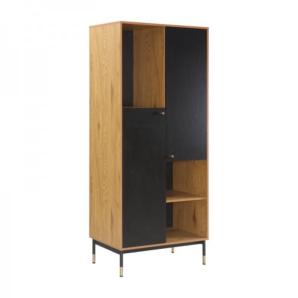 ΒΙΤΡΙΝΑ ΜΕ 2 ΠΟΡΤΕΣ Fylliana Living ΚΑΦΕ-ΜΑΥΡΟ ΧΡΩΜΑ 80x40x182εκ