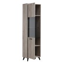 ΒΙΤΡΙΝΑ ΜΟΝΟΦΥΛΛΗ UMBRIA 1K VS GREY OAK-ΜΑΥΡΟ 53x33x191εκ m.b.r