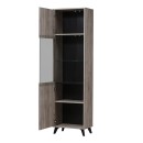 ΒΙΤΡΙΝΑ ΜΟΝΟΦΥΛΛΗ UMBRIA 1K VS GREY OAK-ΜΑΥΡΟ 53x33x191εκ m.b.r