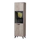 ΒΙΤΡΙΝΑ ΜΟΝΟΦΥΛΛΗ UMBRIA 1K VS GREY OAK-ΜΑΥΡΟ 53x33x191εκ m.b.r