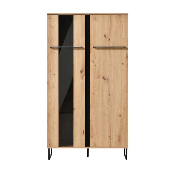 ΒΙΤΡΙΝΑ SARDINIA 2K VS1 ARTISAN OAK / ΜΑΥΡΟ 84.5x35x153.5εκ srd