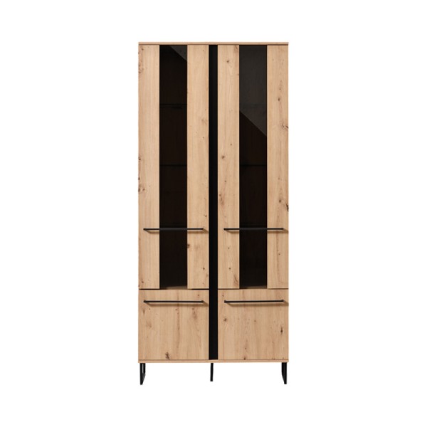 ΒΙΤΡΙΝΑ SARDINIA 2K VS2 ARTISAN OAK / ΜΑΥΡΟ 84.5x35x193.5εκ srd