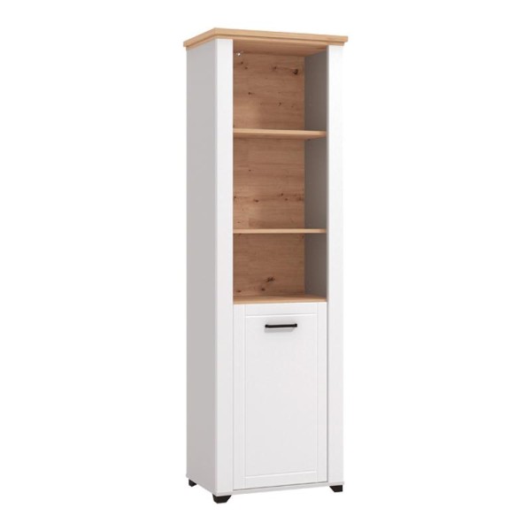 ΒΙΤΡΙΝΑ VALENCIA POP 1K ΛΕΥΚΟ-ARTISAN OAΚ-ΛΕΥΚΟ ΜΑΤ ΧΡΩΜΑ 60.5x41x194.5εκ