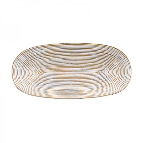 ΔΙΑΚΟΣΜΗΤΙΚΗ ΠΙΑΤΕΛΑ Fylliana FL1293 POLYRESIN ΛΕΥΚΟ-ΧΡΥΣΟ 40x20x5εκ