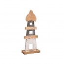 ΔΙΑΚΟΣΜΗΤΙΚΟ ΑΛΟΥΜΙΝΙΟΥ Fylliana Light house 2390 ΜΕ ΞΥΛΙΝΗ ΒΑΣH ΑΣΗΜΙ ΧΡΩΜΑ 18x7x45εκ