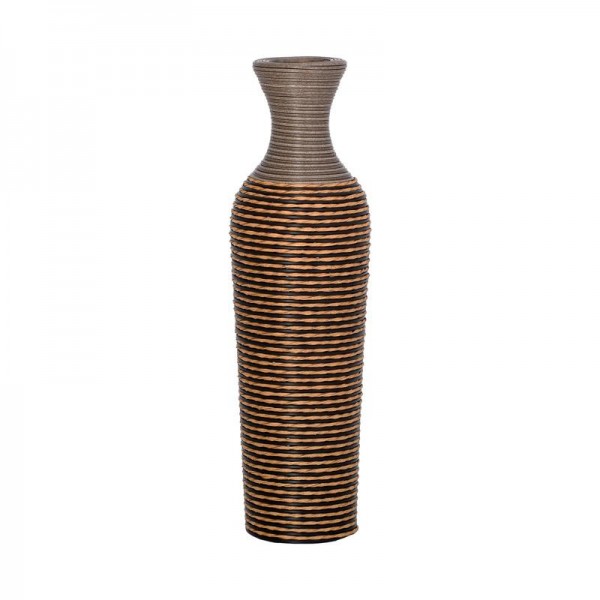 ΔΙΑΚΟΣΜΗΤΙΚΟ ΒΑΖΟ Fylliana FL310 PU RATTAN ΓΚΡΙ-ΦΥΣΙΚΟ ΧΡΩΜΑ 70εκ