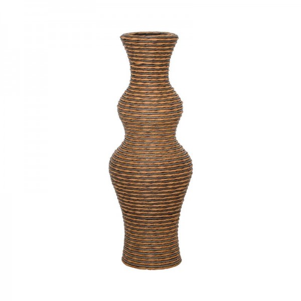 ΔΙΑΚΟΣΜΗΤΙΚΟ ΒΑΖΟ Fylliana FL378 PU RATTAN ΜΑΥΡΟ-ΦΥΣΙΚΟ ΧΡΩΜΑ 60εκ