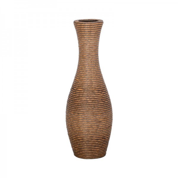 ΔΙΑΚΟΣΜΗΤΙΚΟ ΒΑΖΟ Fylliana FL639 PU RATTAN ΜΑΥΡΟ-ΦΥΣΙΚΟ ΧΡΩΜΑ 70εκ