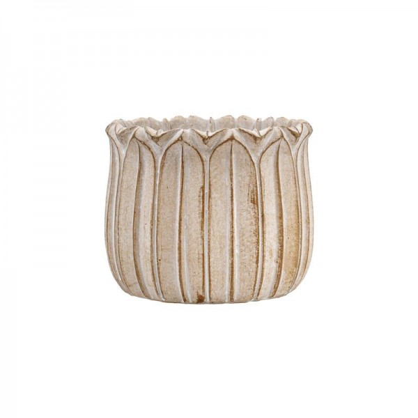 ΔΙΑΚΟΣΜΗΤΙΚΟ ΒΑΖΟ ΤΣΙΜΕΝΤΕΝΙΟ Fylliana FL15674 ΜΠΕΖ-ΓΚΡΙ ΜΕ TAUPE ΛΕΠΤΟΜΕΡΕΙΕΣ ΧΡΩΜΑ 18x15εκ