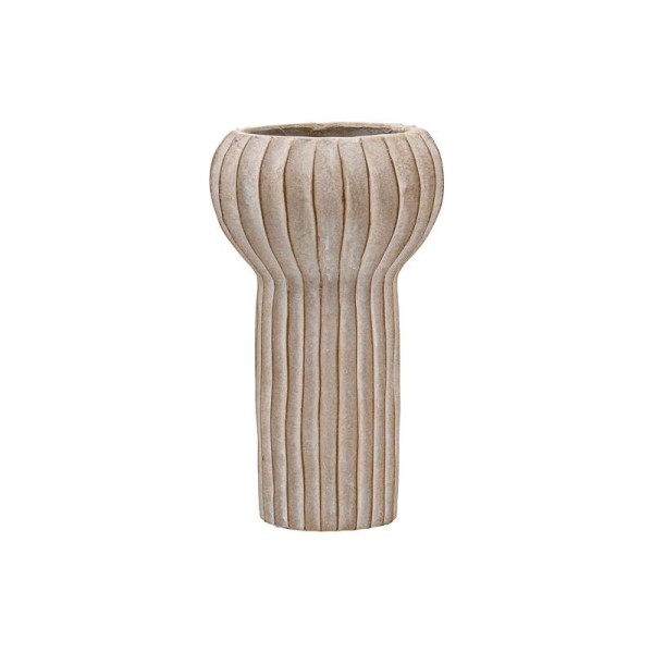 ΔΙΑΚΟΣΜΗΤΙΚΟ ΒΑΖΟ ΤΣΙΜΕΝΤΕΝΙΟ Fylliana FL15773 ΜΠΕΖ-ΓΚΡΙ ΜΕ TAUPE ΛΕΠΤΟΜΕΡΕΙΕΣ ΧΡΩΜΑ 17x28εκ