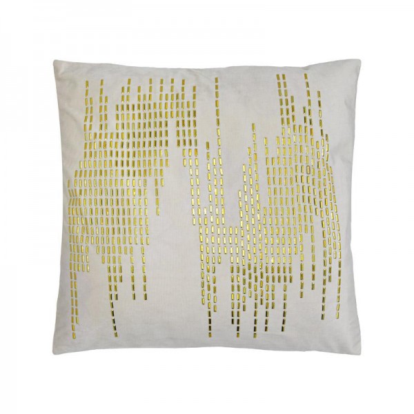 ΔΙΑΚΟΣΜΗΤΙΚΟ ΜΑΞΙΛΑΡΙ Fylliana ΕΚΡΟΥ-ΧΡΥΣΟ ΧΡΩΜΑ 45x45x10εκ