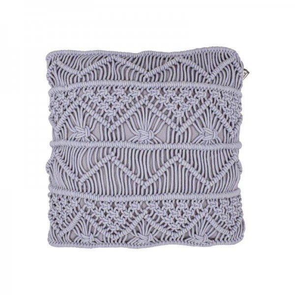 ΔΙΑΚΟΣΜΗΤΙΚΟ ΜΑΞΙΛΑΡΙ ΜΑΚΡΑΜΕ ΑΝΟΙΧΤΟ ΓΚΡΙ ΧΡΩΜΑ 40x40εκ