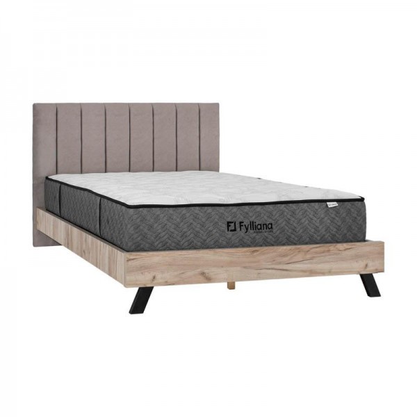 ΔΙΠΛΟ ΚΡΕΒΑΤΙ Fylliana Oslo ΜΠΕΖ ΧΡΩΜΑ 173x214x118εκ (160x200)