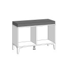 ΕΠΙΠΛΟ ΧΩΛ COMO ΚΟΜ ΛΕΥΚΟ-ΛΕΥΚΗ ΛΑΚΑ 74,5x35x53εκ