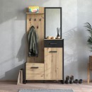 ΕΠΙΠΛΟ ΧΩΛ ΜΕ ΚΑΘΡΕΦΤΗ OLERON ARTISAN-ΜΑΥΡΟ-ΜΑΥΡΟ ΜΑΤ FOIL 94x33x191εκ fxtr