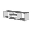 ΕΠΙΠΛΟ ΤΗΛΕΟΡΑΣΗΣ Enzo 150 Λευκό-Black Grey Wood 153x41.5x38.5 f.r.r