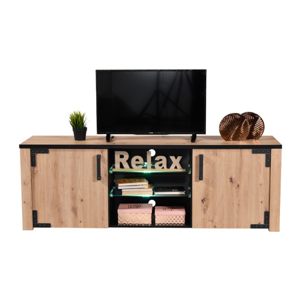 ΕΠΙΠΛΟ ΤΗΛΕΟΡΑΣΗΣ LAZIO 170 ARTISAΝ OAK / ΜΑΥΡΟ 168x40x57εκ