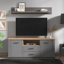 ΕΠΙΠΛΟ ΤΗΛΕΟΡΑΣΗΣ VALENCIA TV 160 ΓΚΡΙ ΓΡΑΦΙΤΗΣ-ARTISAN OAΚ-ΓΚΡΙ ΜΑΤ 161x41x66.5εκ
