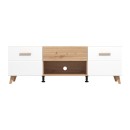 ΕΠΙΠΛΟ TV BRETAGNA 150 ARTISAN OAK-ΛΕΥΚΟ HIGH GLOSS FOIL 147x40x48εκ a.p.r