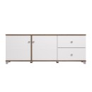 ΕΠΙΠΛΟ TV BURGUNDY 160 3K2F ΛΕΥΚΟ-FLAGSTAFF OAK-ΛΕΥΚΟ HIGH GLOSS FOIL 162x40x51εκ s.p.k