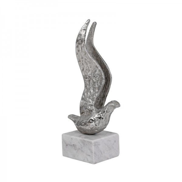 ΕΠΙΤΡΑΠΕΖΙΑ ΔΙΑΚΟΣΜΗΤΙΚΗ ΦΙΓΟΥΡΑ Fylliana Bird ΝΙΚΕΛ ΧΡΩΜΑ 11x8x27εκ