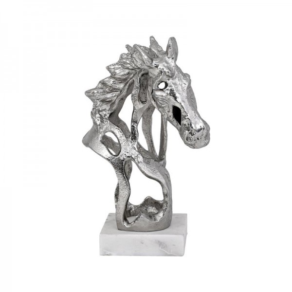 ΕΠΙΤΡΑΠΕΖΙΑ ΔΙΑΚΟΣΜΗΤΙΚΗ ΦΙΓΟΥΡΑ Fylliana Horse ΝΙΚΕΛ ΧΡΩΜΑ 18x14x26εκ