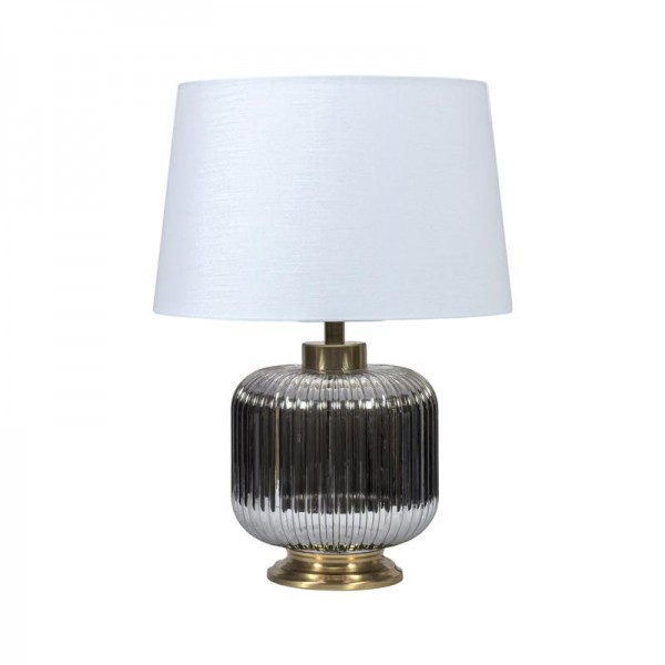 ΕΠΙΤΡΑΠΕΖΙΑ ΛΑΜΠΑ Fylliana FL25051 ΜΕΤΑΛΛΟ-ΓΥΑΛΙ ΧΡΥΣΟ-ΑΣΗΜΙ-ΛΕΥΚΟ ΧΡΩΜΑ Ε27 35x49εκ