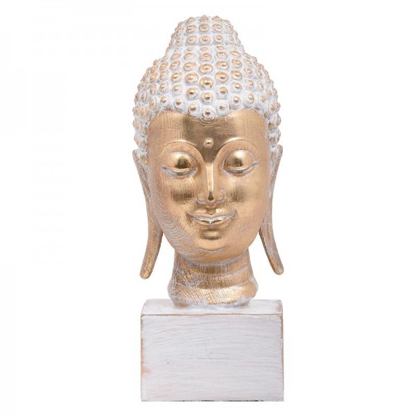 ΕΠΙΤΡΑΠΕΖΙΟ ΔΙΑΚΟΣΜΗΤΙΚΟ Fylliana Buddha ΧΡΥΣΟ-ΛΕΥΚΟ ΑΝΤΙΚΕ ΧΡΩΜΑ 16x15x34εκ