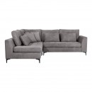 ΓΩΝΙΑΚΟΣ ΚΑΝΑΠΕΣ Fylliana Albert ΣΚΟΥΡΟ ΓΚΡΙ ΧΡΩΜΑ 280x220x96εκ