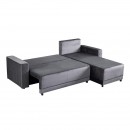 ΓΩΝΙΑΚΟΣ ΚΑΝΑΠΕΣ ΚΡΕΒΑΤΙ Lotos ΓΚΡΙ ΧΡΩΜΑ 237x168x80εκ
