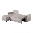 ΓΩΝΙΑΚΟΣ ΚΑΝΑΠΕΣ ΚΡΕΒΑΤΙ Lotos ΚΑΦΕ ΧΡΩΜΑ 237x168x80εκ