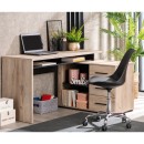 ΓΡΑΦΕΙΟ ARHIMED GREY OAK-ΜΑΥΡΟ 138x102x75εκ