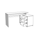 ΓΡΑΦΕΙΟ ARHIMED GREY OAK-ΜΑΥΡΟ 138x102x75εκ