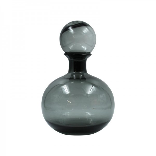 ΓΥΑΛΙΝΗ ΔΙΑΚΟΣΜΗΤΙΚΗ ΚΑΡΑΦΑ Fylliana FL1828 ΗΜΙΔΙΑΦΑΝΟ ΓΚΡΙ ΧΡΩΜΑ 17x27εκ