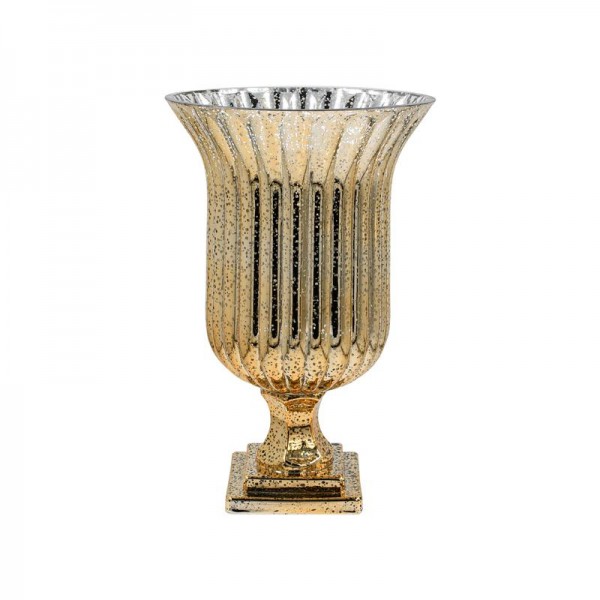 ΓΥΑΛΙΝΟ ΒΑΖΟ Fylliana FL717 ΧΡΥΣΟ ΧΡΩΜΑ 18x35εκ