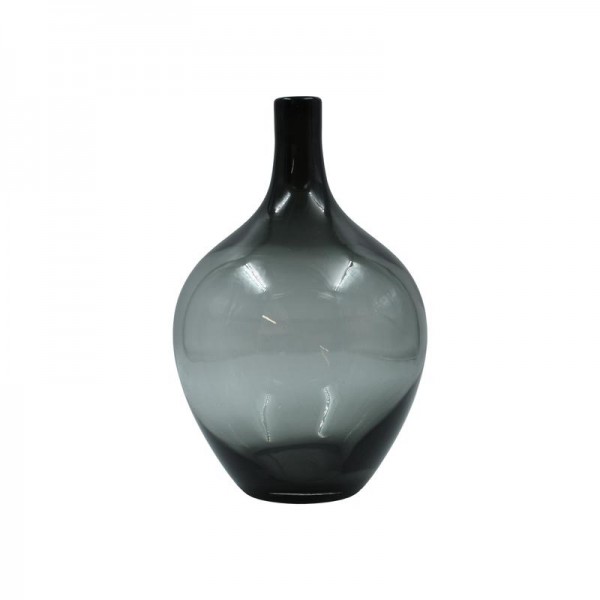 ΓΥΑΛΙΝΟ ΔΙΑΚΟΣΜΗΤΙΚΟ BAZO Fylliana FL1828 ΗΜΙΔΙΑΦΑΝΟ ΓΚΡΙ ΧΡΩΜΑ 18x27εκ